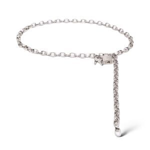 CHANEL 2003 CC Logo Padlock Chainlink Belt/Necklace in Silver